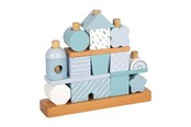 Babyleker - Small Foot - Wooden Stacking House Blue - 18 pcs. - 12714