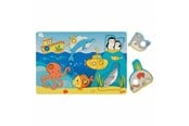 Puslespill - Goki Wooden Background Puzzle Sea Animals 7 pcs. Tre - 57307