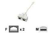 Nettverkskabel - EFB NORDIC EFB-Elektronik T-Adapter - network splitter - 15 cm - 0.1m - K5123.015