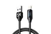 USB - Wozinsky USB-A Cable - Lightning  WUALC1 with LED Display 2.4A 1m - Black - 5907769308451