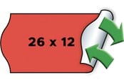 Papir, Fotopapir & Etiketter - METO Prisetiketter avtak. 26x12mm neonrød 6rl/1000 - 9506164