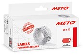 Papir, Fotopapir & Etiketter - METO Prisetiketter, 26x12mm, neonrød, 6rl/1000 - 9506165