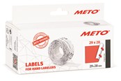 Papir, Fotopapir & Etiketter - METO Prisetiketter, 29x28mm, neonrød, 5rl/1000 - 30007369