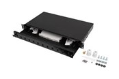 Tilbehør - Lanberg Fiber Patch Panel 12XSC Simplex 12XLC Duplex Rackmount 19" 1U Grey - FOP1-12SS-LDB