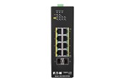 Switch/splitter - Tripp Lite Eaton series 8-Port Lite Managed Industrial Gigabit Ethernet Switch - 10/100/1000 Mbps PoE+ 30W 2 GbE SFP Slots -10° to 60°C DIN Mount - NGI-S08C2POE8