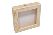 Treleker - Playwood Wooden Money Box Plexiglass with White Back Small - SL228D-plexismall