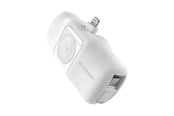 Nødlader - Wozinsky WF16-YLS 5000mAh 15W Lightning Mini Power Bank with Built-in USB-C Cable and Apple Watch Charger - White Nødlader - Hvit - 5000 mAh - 5907769364549