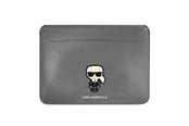 Veske/Hylster/Sekk til bærbar PC - Karl Lagerfeld Saffiano Ikonik Karl case for a 16" laptop - silver - 3666339040253