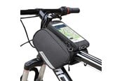 Sykkelutstyr - Wozinsky Bicycle Frame Bag + Detachable Phone Case for 6.5" 1.5L Black (WBB7BK) - 5907769312199