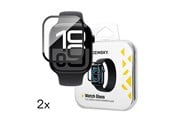Mobil - Beskyttelsesglass - Wozinsky Full Glue Tempered Glass with Black Frame for Apple Watch 42mm (2 pcs) - 5907769366413