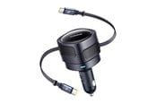 Mobil - Adaptere og ladere - Baseus Enjoyment Max Car Charger with USB‑C + USB‑C Cables 60W - Black - C00035507121-01