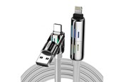 USB - BlitzWolf BW-HDC6 4-in-1 USB-C/USB-A to USB-C/Lightning Cable 240W RGB - BW-HDC6 Grey
