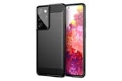 Mobil - Deksel og etui - Hurtel Carbon Case Flexible Cover TPU Case for Samsung Galaxy S21 Ultra 5G Black - 5907769324086