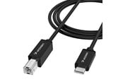 USB - Wozinsky WKDDY2S USB-B - USB-C 2m Cable - Black - 5907769376641