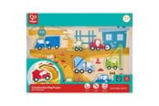 Lek & Lær - Hape Construction Vehicles Peg Puzzle - E1456K