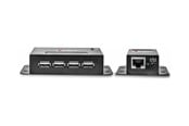 Repeater, forsterkere, bridges og transceivere - Lindy USB 2.0 4 Port CAT.5/6 Extender With Power Over CAT.5/6 - 42681