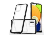 Mobil - Deksel og etui - Hurtel Clear 3in1 Case for Samsung Galaxy A03 Silicone Cover with Frame Black - 5907769348730