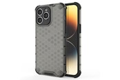 Mobil - Deksel og etui - Hurtel Honeycomb Case for iPhone 14 Pro Armored Hybrid Cover Black - 5907769348945