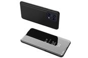 Mobil - Deksel og etui - Hurtel Clear View Case Cover for Oppo Find X5 Pro Cover with a Flap Black - 5907769349300