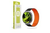 Smartklokke - Tilbehør - Mobile Origin Easy Strap Magnetic Galaxy Watch 8 Black/Orange - MO-MGW8-BLK-ORG