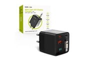 Mobil - Adaptere og ladere - Mobile Origin 65W GaN Display Charger PW2 - USB-C Self-Retracting Cable + USB-C + USB-A - MO-65WDCH-PW2