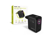 Mobil - Adaptere og ladere - Mobile Origin 65W GaN Display Charger PW20 - 2x USB-C + USB-A - MO-65WDCH-PW20