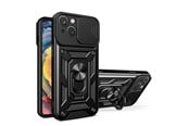 Mobil - Deksel og etui - Hurtel Hybrid Armor Camshield Case for iPhone 14 Plus Armored Case with Camera Cover Black - 9145576267851