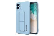 Mobil - Deksel og etui - Wozinsky Kickstand Case Silicone Case with Stand iPhone 12 mini Light Blue - 9111201940239