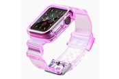 Smartklokke - Tilbehør - Hurtel Silicone Band Strap Bracelet Case Strap Light Set for Apple Watch 42mm - Red - 5907769331725