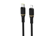 USB - Dudao L25X USB-C Cable - Lightning 1m 30W Soft Silicone Braided - Black - 6976625335909