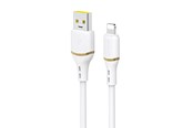 USB - Dudao L25L USB-A - Lightning 1m 30W Soft Silicone Braided Cable - White - 6976625335930