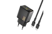 Mobil - Adaptere og ladere - Dudao A27MaxCEU PD QC 35W USB-A USB-C wall charger with USB-C cable - black - 6977196682928