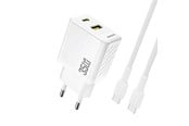 Mobil - Adaptere og ladere - Dudao A27MaxCEU PD QC 35W USB-A USB-C wall charger with USB-C cable - white - 6977196682911