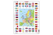 Puslespill - Selecta Play Larsen Map Europe with Flags 70 pcs. Gulv - LA-KL1-NL