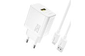 Mobil - Adaptere og ladere - Dudao A27STEU 25W GaN USB-A wall charger with USB-A cable - USB-C - white - 6976625334872
