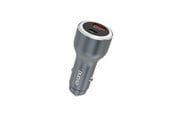 Mobil - Adaptere og ladere - Dudao R4Ultra 120W Power Delivery Quick Charge LED USB-A USB-C Car Charger - Grey - 6976625335824