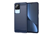 Mobil - Deksel og etui - Hurtel Carbon Case for Xiaomi Poco F4 5G Flexible Silicone Carbon Cover Blue - 9145576267523
