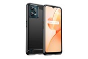 Mobil - Deksel og etui - Hurtel Carbon Case for Realme C31 Flexible Silicone Carbon Cover Black - 9145576267622