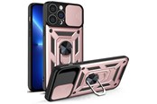 Mobil - Deksel og etui - Hurtel Hybrid Armor Camshield Case for iPhone 13 Pro Max Armored Case with Camera Cover Pink - 9145576268025