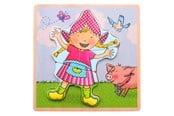 Puslespill - Johntoy Fien & Teun Wooden Puzzle Fien - 5pcs. Tre - 80168