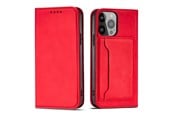 Mobil - Deksel og etui - Hurtel Magnet Card Case for Samsung Galaxy S23 Ultra Flip Cover Wallet Stand Red - 9145576271131
