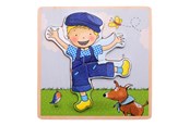 Puslespill - Johntoy Fien & Teun Wooden Puzzle Teun - 5pcs. Tre - 80169