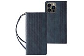 Mobil - Deksel og etui - Hurtel Magnet Strap Case for Samsung Galaxy S23+ Flip Wallet Mini Lanyard Stand Blue - 9145576271285