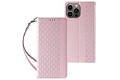 Mobil - Deksel og etui - Hurtel Magnet Strap Case for Samsung Galaxy S23+ Flip Wallet Mini Lanyard Stand Pink - 9145576271308