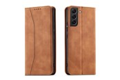 Mobil - Deksel og etui - Hurtel Magnet Fancy Case for Samsung Galaxy S23+ Flip Cover Wallet Stand Brown - 9145576271506