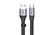 USB - Baseus Simple flat cable USB cable / USB Type C SuperCharge 5A 40W Quick Charge 3.0 QC 3.0 23cm gray (CATMBJ-BG1) - CATMBJ-BG1
