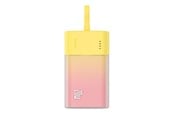 Nødlader - Baseus Popsicle 5200mAh 20W Powerbank with Built-in Lightning Cable (+ White Simple USB-C - USB-C 60W/20V/3A/30cm Cable) - Yellow-Pink Nødlader - Rosa - 5200 mAh - P10055601Y13-00