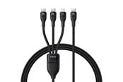 USB - Baseus Flash Series 3 3in1 cable 100W USB-C - USB-C+USB-C+ Lightning 1.5m + 3 x 0.25 m - black - P10377502111-00