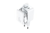 Mobil - Adaptere og ladere - Joyroom JR-TCL05 45W GaN Wall Charger with Cable Organizer - White - JR-TCL05