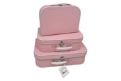 Barnerom - Playwood Cardboard Suitcase Set Pink 3 pcs. - Sl0381